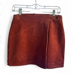 NWT SO Terracotta Corduroy Mini Skirt Burnt Orange Autumn Color size 9
